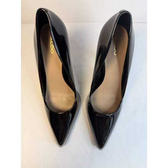 Aldo Jady Pumps Womens Size 7M Black Patent Pointed Toe Spool Heel Shoes Dressy - Picture 3 of 14